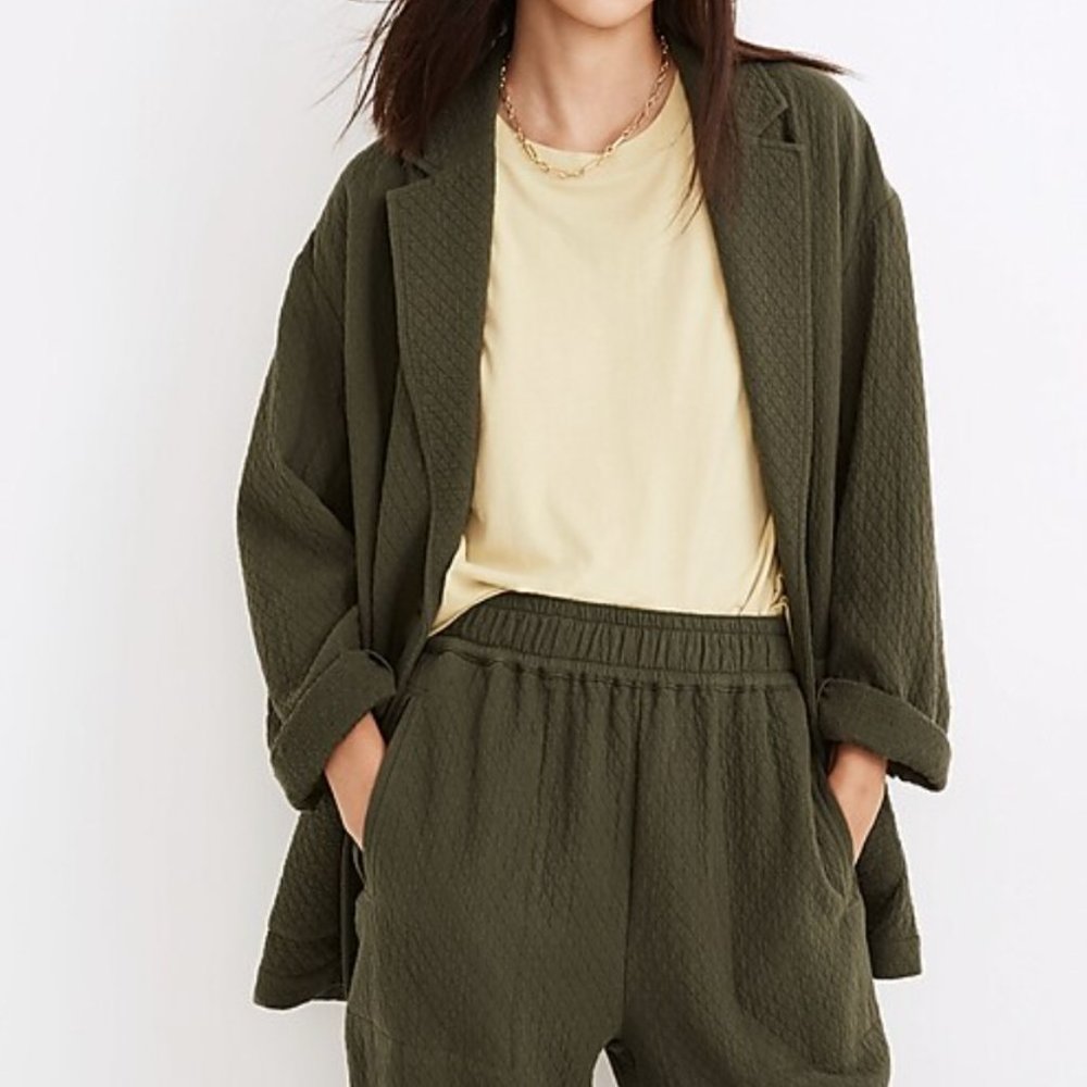 Madewell Diamond Jacquard Shaw Blazer Jacket